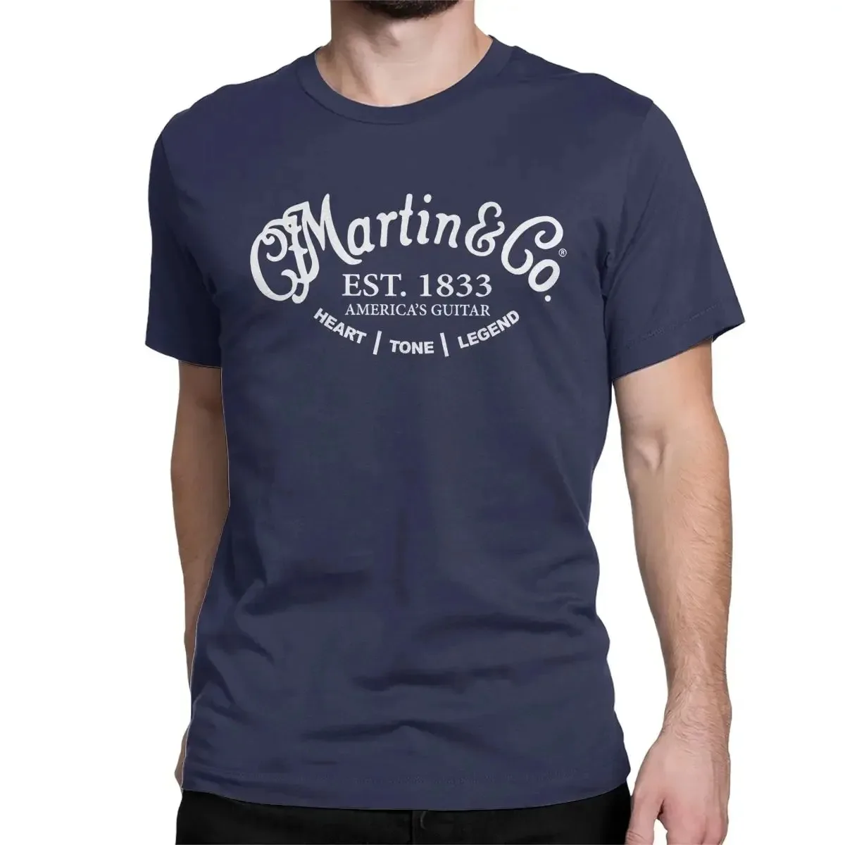 Street Fashion Co - T-shirt noir à lettres guitare Martin&Co
