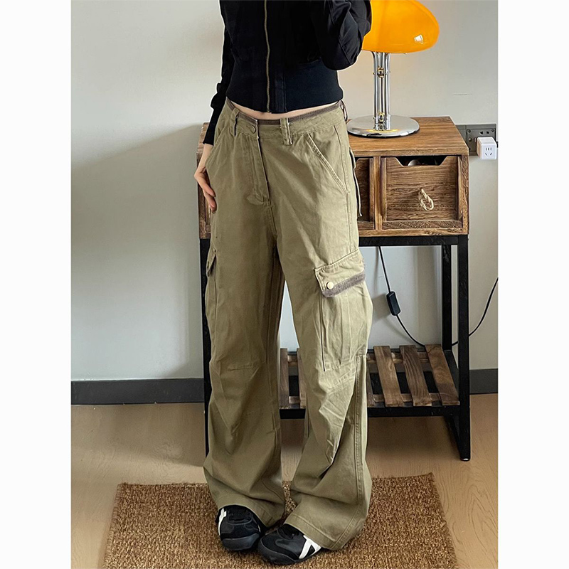 Japanese Street Fashion Female - Nouveau Baggy kaki Cargo pantalon femmes