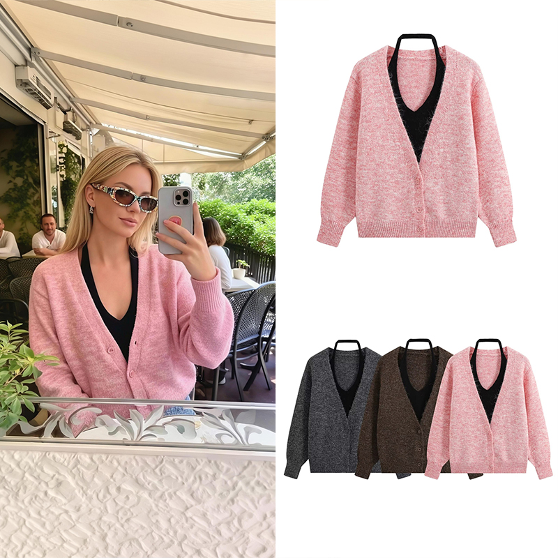 Street Fashion Trends 2026 - Cardigan en maille décontracté pour femme