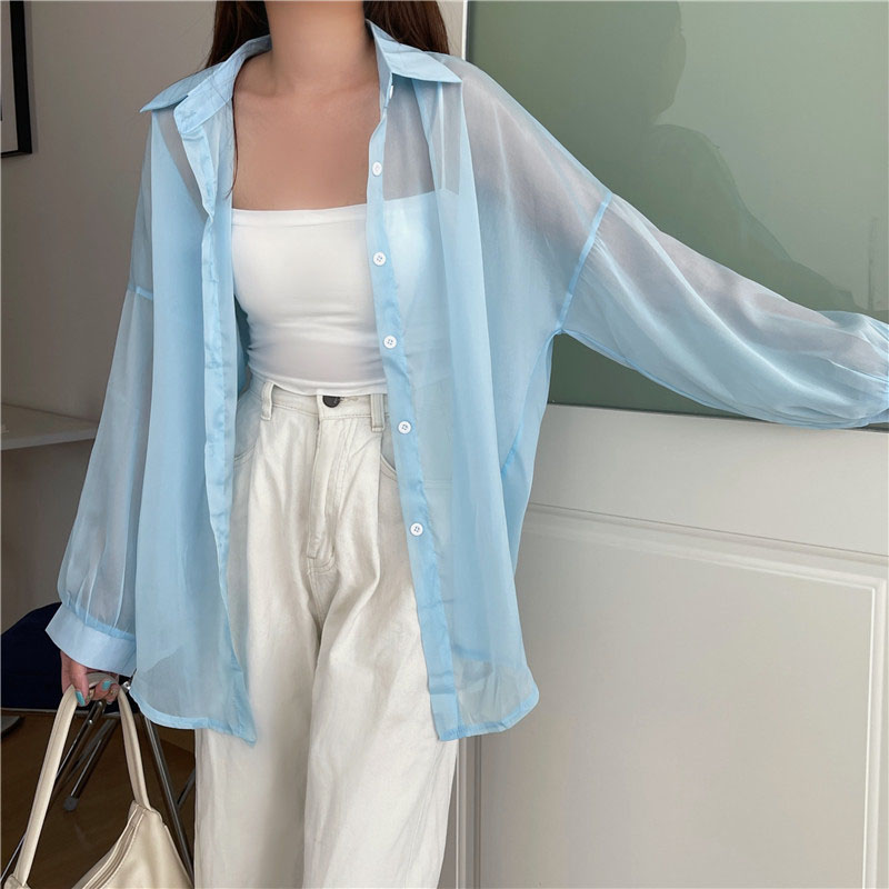 Chemisier en mousseline transp - Street Fashion Korea avis et prix