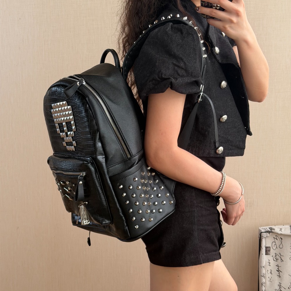 Sac à dos original noir à moti - Street Fashion Women avis et prix