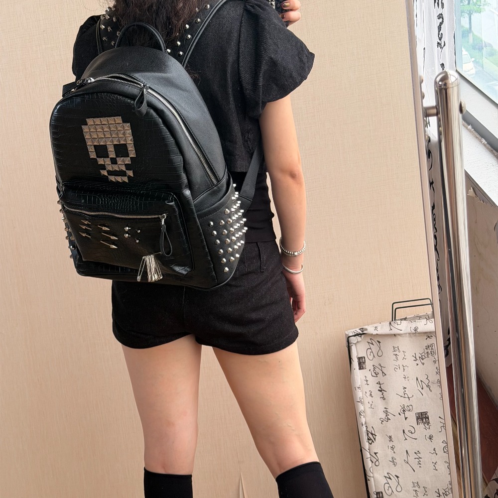 Sac à dos original noir à moti - Street Fashion Women avis et prix