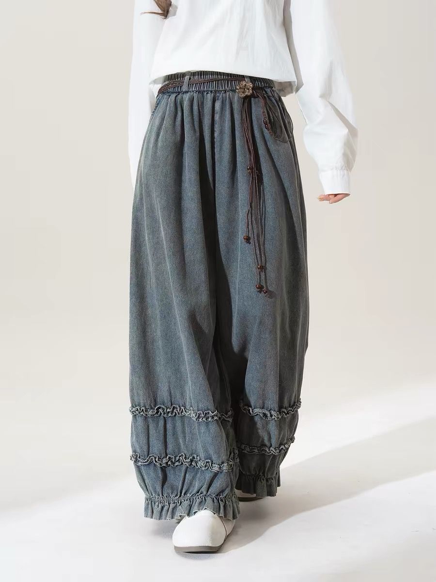 Pantalon ample uni rétro japon - Japanese Street Fashion Female avis et prix