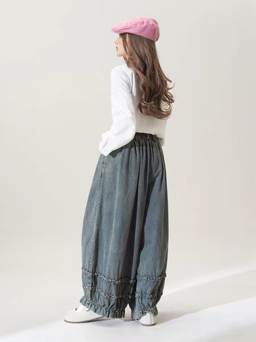 Pantalon ample uni rétro japon - Japanese Street Fashion Female avis et prix